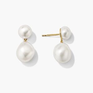 NWT Mejuri 18k Gold Bold Pearl Drop Earrings